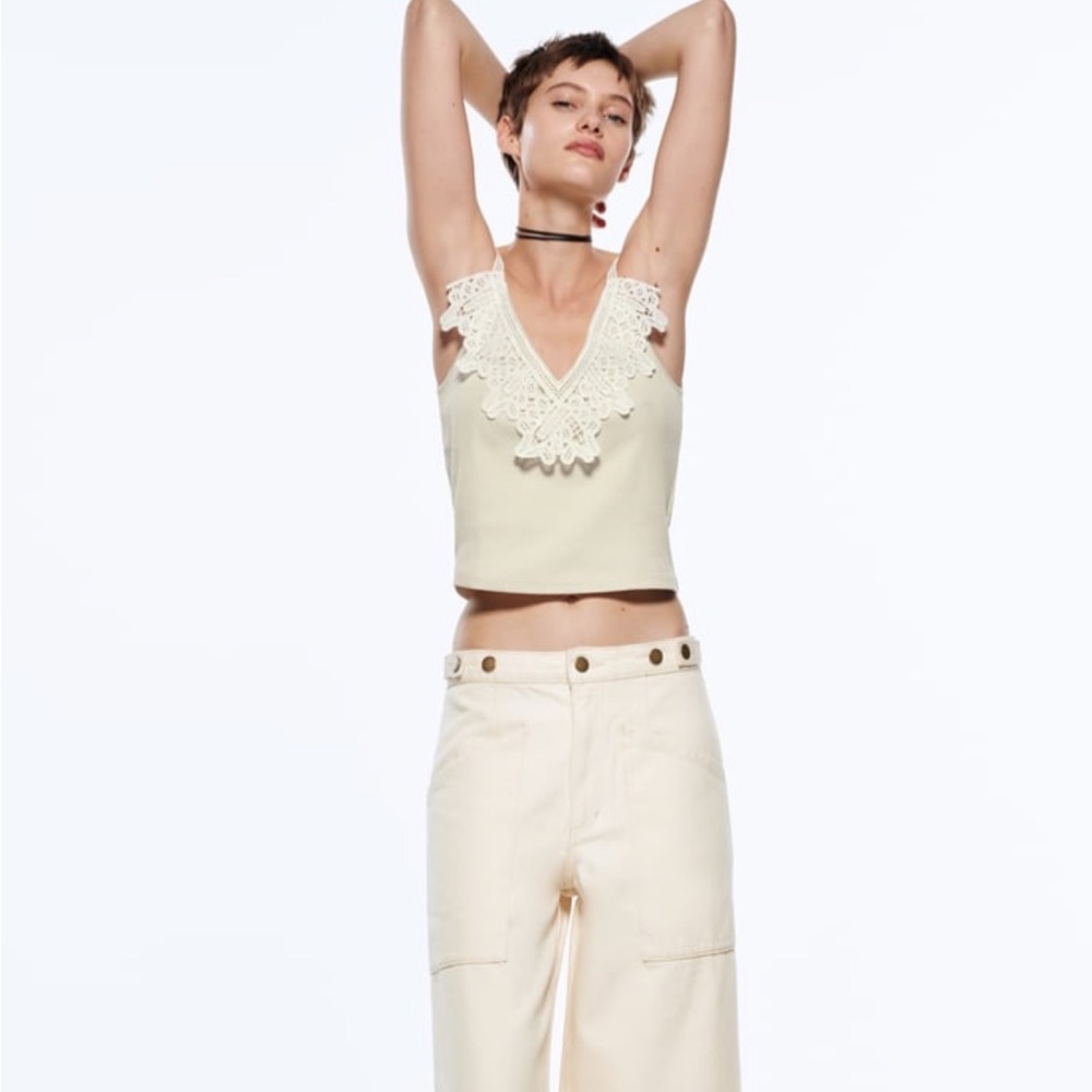New with tags Zara Bead Trim T shirt